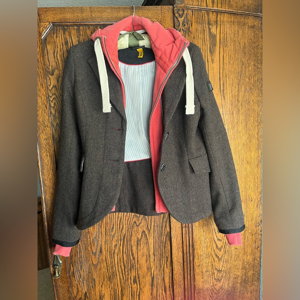 Super Dry wool blend coat and hoodie small - Picture 3 of 10